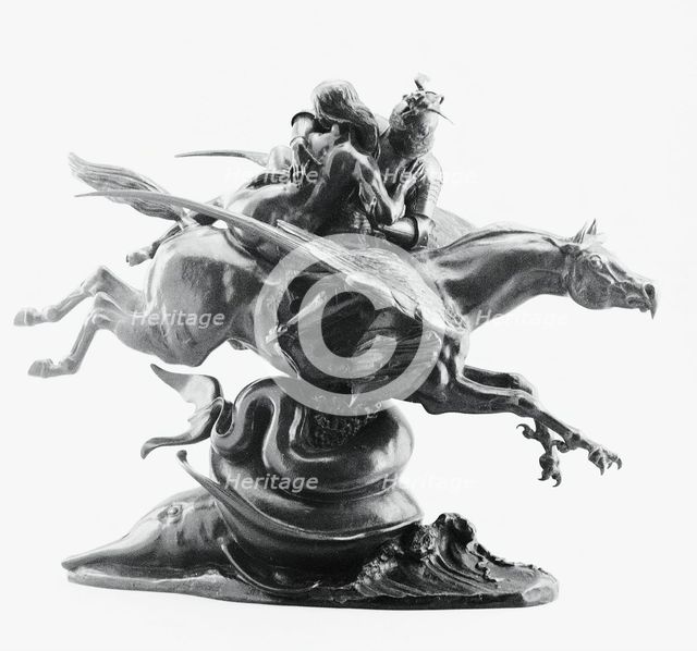 Roger and Angelica Mounted on the Hippogriff, modeled c. 1840 (cast c. 1884). Creator: Antoine-Louis Barye.