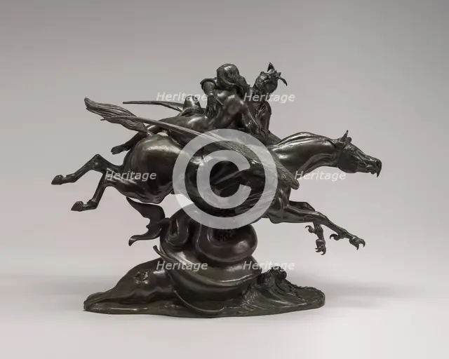 Roger and Angelica on the Hippogriff, model c. 1840, cast by 1873. Creator: Antoine-Louis Barye.