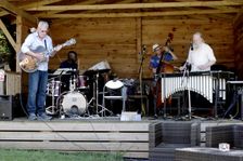 Roger Beaujolais Quartet, Jim Mullen, Winston Clifford, Simon Thorpe, Roger Beaujolais, Kent, 2021. Creator: Brian O'Connor