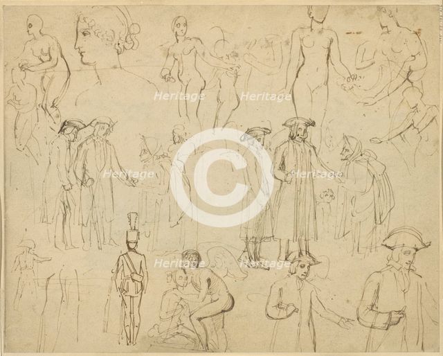 Roger de Coverley and the Gypsies [verso], c. 1803. Creator: Thomas Stothard.