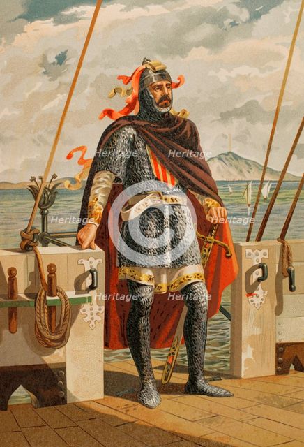 Roger of Lauria (1245-1305), Italian marine and military in the service of the Crown of..., 1890.  Creator: Unknown.
