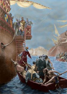 Roger of Lauria receives the son of Charles of Anjou as a prisoner, (19th century). Creator: Unknown