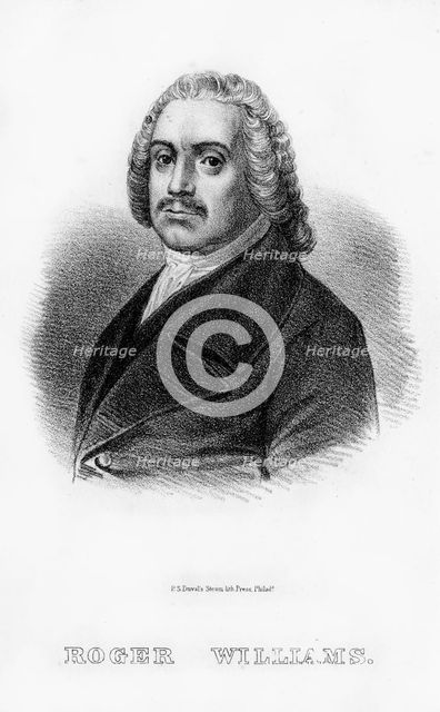Roger Williams, Anglo-American theologian, 1854. Artist: Unknown