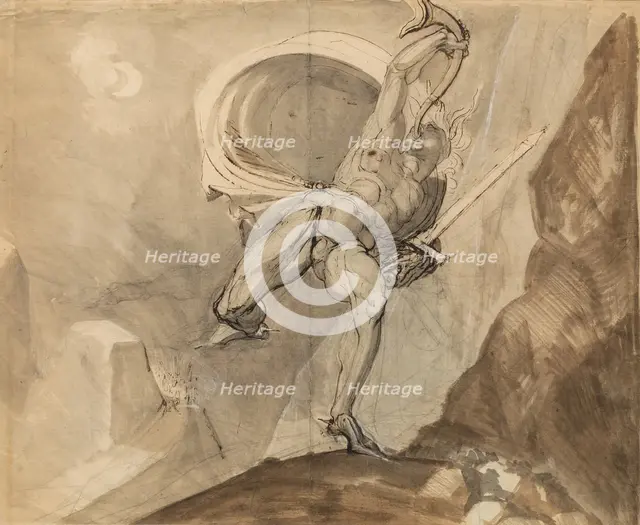 Roland at Roncesvalles, c.between 1800 and 1810. Creator: Henry Fuseli.