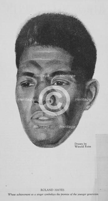 Roland Hayes: Whose achievement as a singer symbolizes the promise of the younger generation,1925-03 Creator: Winold Reiss.