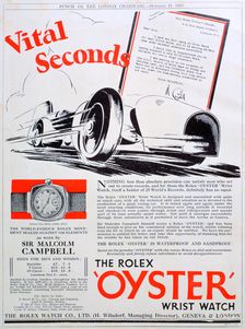 Rolex Oyster wristwatch advert, 1931