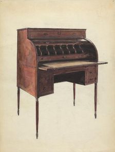 Roll-Top Desk, c. 1953. Creator: M. Rosenshield-von-Paulin