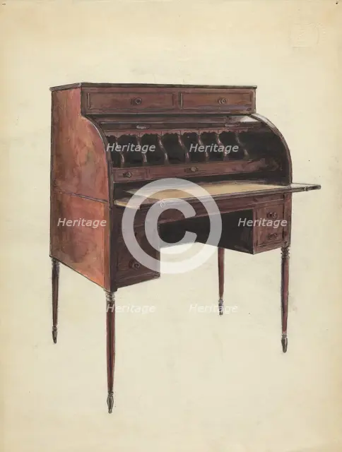 Roll-Top Desk, c. 1953. Creator: M. Rosenshield-von-Paulin.