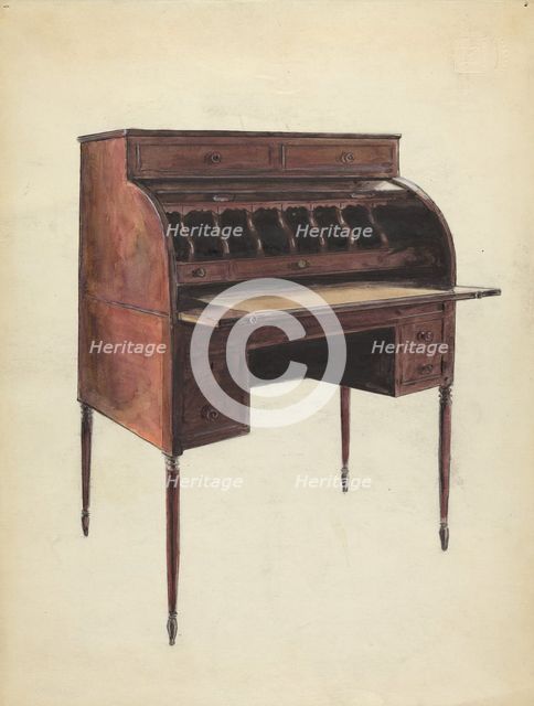 Roll-Top Desk, c. 1953. Creator: M. Rosenshield-von-Paulin.