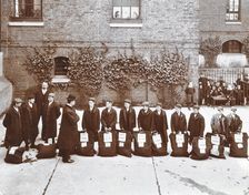 Roll call of boys about to emigrate to Canada, Essex, 1908