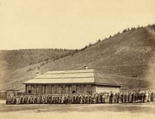 Roll Call of Hard Labor Convicts Serving Their Sentence in the Settlement, 1891. Creator: Aleksei Kuznetsov