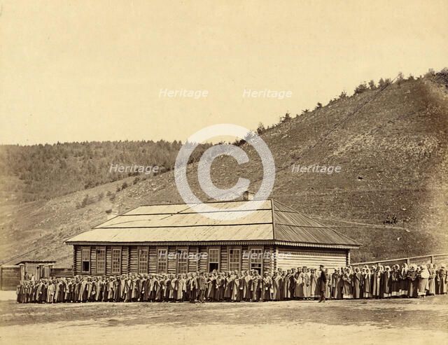 Roll Call of Hard Labor Convicts Serving Their Sentence in the Settlement, 1891. Creator: Aleksei Kuznetsov.