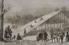 Roller coaster - ice slides, Russia, 1839. Creator: Augustin François Lemaitre