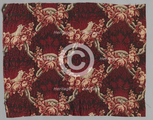Roller Printed Cotton Textile, 19th century. Creator: Unknown.