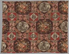 Roller Printed Cotton Textile, 19th century. Creator: Unknown