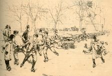 Roller-Skating in Madison Square, New York 1881. Creator: Unknown