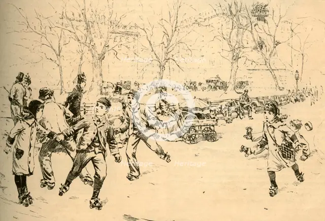 'Roller-Skating in Madison Square, New York', 1881. Creator: Unknown.