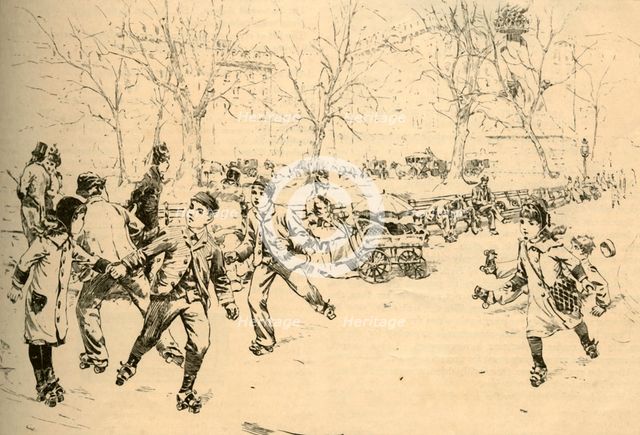 'Roller-Skating in Madison Square, New York', 1881. Creator: Unknown.