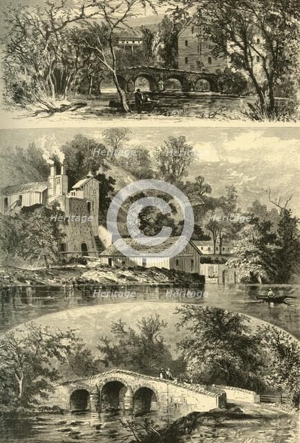 Rolling mills and bridges on the Antietam Creek, 1872. Creator: Granville Perkins.