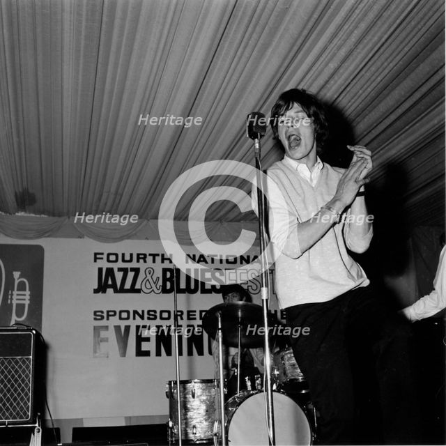 Rolling Stones - Mick Jagger, 4th National Jazz and Blues Festival, Richmond, London, 1964. Creator: Brian Foskett.