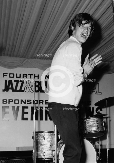 Rolling Stones, Mick Jagger, 4th National Jazz and Blues Festival, Richmond, London, 1964. Creator: Brian Foskett.