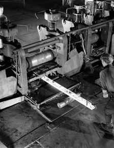 Rolling steel, J Beardshaw & Sons, Sheffield, South Yorkshire, 1963. Creator: Michael Walters