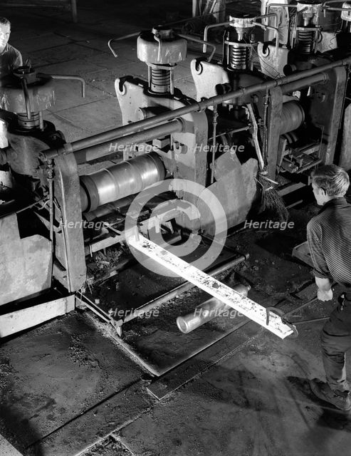 Rolling steel, J Beardshaw & Sons, Sheffield, South Yorkshire, 1963. Creator: Michael Walters.