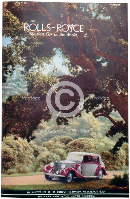 Rolls-Royce car advert, 1937. Artist: Unknown
