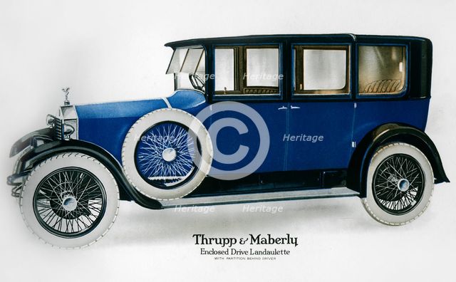 Rolls-Royce enclosed drive landaulette with partition behind the driver, c1910-1929(?). Artist: Unknown