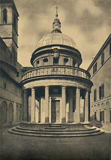 Roma - Temple by Bramante in the Cloisters of S. Pietro in Montorio on the Janiculum Hill 1910. Artists: Unknown, Donato Bramante