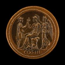 Roma, the Emperor, and Victory [reverse]. Creator: Giovanni da Cavino