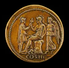 Roma, the Emperor, and Victory [reverse]. Creator: Giovanni da Cavino