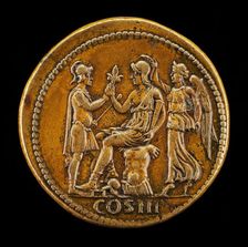 Roma, the Emperor, and Victory [reverse]. Creator: Giovanni da Cavino