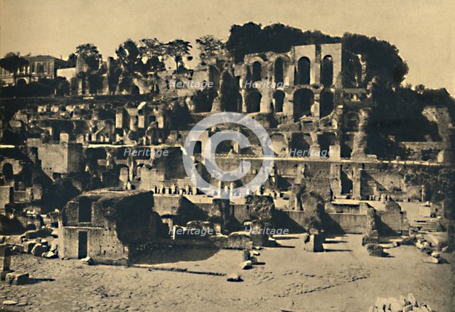 'Roma - The Ruins of the house of Caligula towering above the House of the Vestal Virgins', 1910. Artist: Unknown.