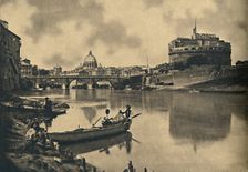 Roma - The Tiber - Castle and Bridge of S. Angelo. Dome of St. Peter's 1910