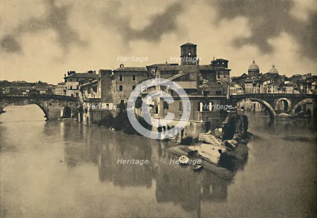 'Roma - Tiberine Island and the ancient Bridges Caestius and Fabritius', 1910. Artist: Unknown.