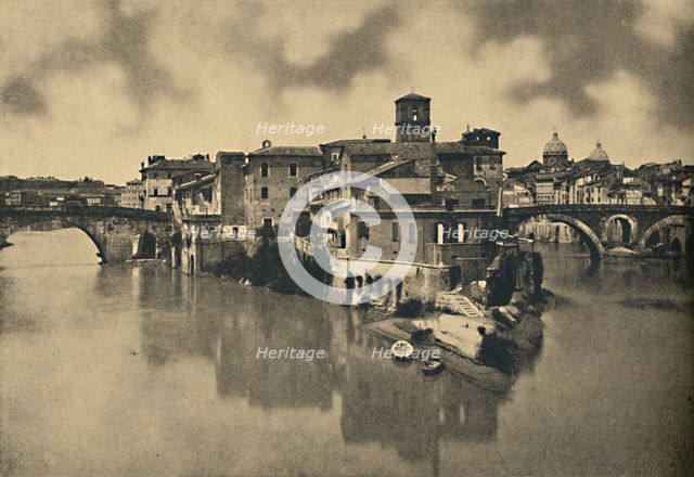 'Roma - Tiberine Island and the ancient Bridges Caestius and Fabritius', 1910. Artist: Unknown.