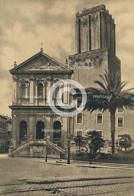 'Roma - Via Nazionale. Church of St. Catherine and the Tower of the Militie', 1910. Artist: Unknown.
