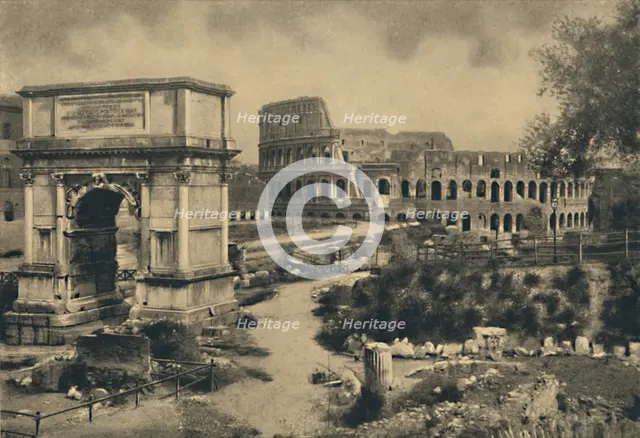 'Roma - Arch of Titus - The Colosseum', 1910. Artist: Unknown.