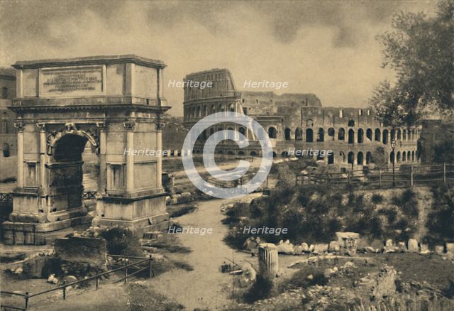 'Roma - Arch of Titus - The Colosseum', 1910. Artist: Unknown.