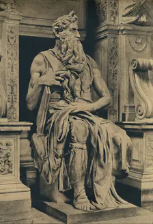 Roma - Church of St. Peter in Vinculis - Moses, by MIchelangelo 1910. Artist: Michelangelo Buonarroti