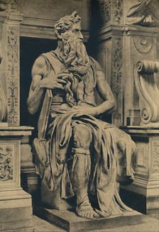 Roma - Church of St. Peter in Vinculis - Moses, by MIchelangelo 1910. Artist: Michelangelo Buonarroti