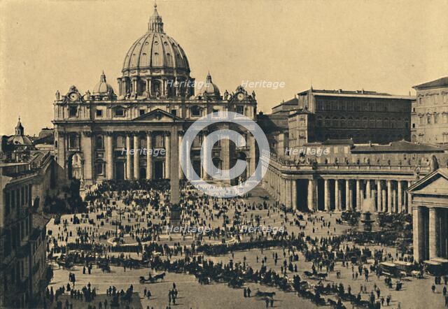 'Roma - Facade and Dome of S. Peter's', 1910. Artist: Unknown.