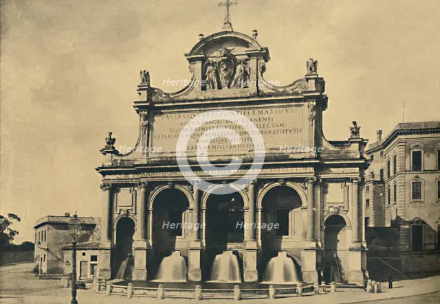 'Roma - Fountain of the aquaduct of Paul V, erected from the designs of Fontana in 1612', 1910. Artist: Unknown.