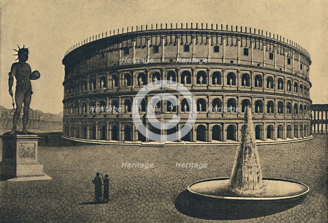 'Roma - Imaginary reconstruction of the Colosseum', 1910. Artist: Unknown.
