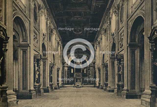 'Roma - Main nave of the Basilica of St. John Lateran (Borromini, arch. 1650)', 1910. Artist: Unknown.
