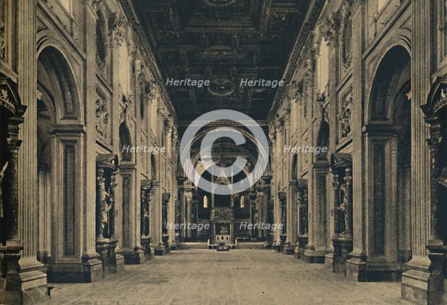 'Roma - Main nave of the Basilica of St. John Lateran (Borromini, arch. 1650)', 1910. Artist: Unknown.