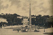 Roma - Obelisk, fountains and square of the Popolo. - Terraces of the Pincio public park 1910