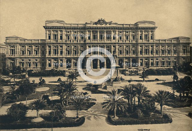 'Roma - Prati di Castello. New Law Courts by Calderini, and statue of Cavour', 1910. Artist: Unknown.
