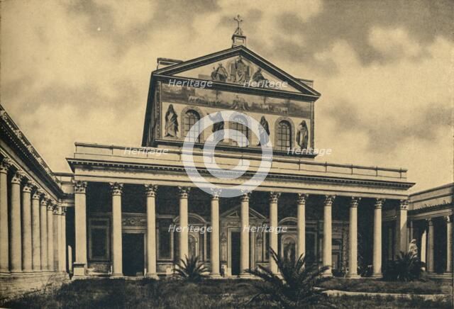 'Roma - Principal facade of the Basilica of St. Paul without the walls', 1910.  Artist: Unknown.